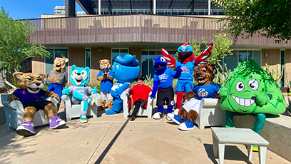 Image of all ten Maricopa Community Colleges mascots