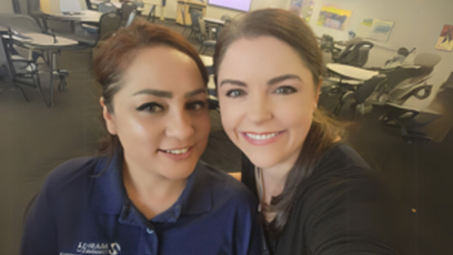 Image of two female MCCCD employees 