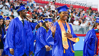 Image of students participating in graduation 