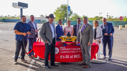 A photo from the oficial lighting ceremony for the Mesa College Promise