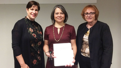 An image of the Maricopa Community Colleges Foundation receiving  $10,000 from the General Consulate of Mexico in Phoenix.