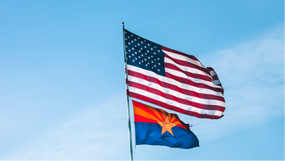 Image of the American and Arizona flags