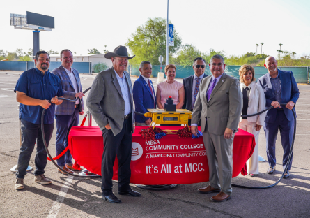 A photo from the oficial lighting ceremony for the Mesa College Promise