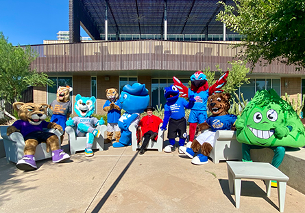 Image of all ten Maricopa Community Colleges mascots