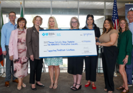 Representatives from AZ Blue Health Choice and the AZ Blue Foundation presented a $200,000 check to the Maricopa Community Colleges Foundation, announcing a new scholarship program.
