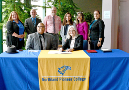 MCCCD and NPC leadership at signing event