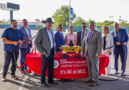 A photo from the oficial lighting ceremony for the Mesa College Promise