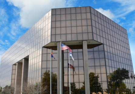 Exterior image of the Maricopa County Community College District office building. May 8, 2026