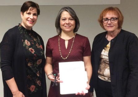 An image of the Maricopa Community Colleges Foundation receiving  $10,000 from the General Consulate of Mexico in Phoenix.