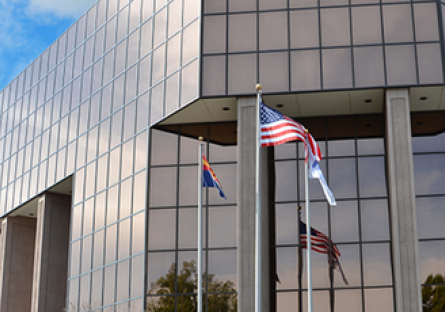 Exterior image of the Maricopa County Community College District office building 09/2019