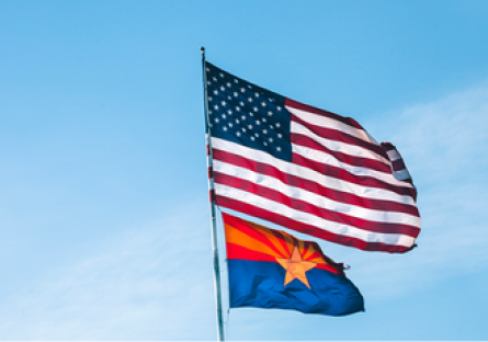 Image of the American and Arizona flags